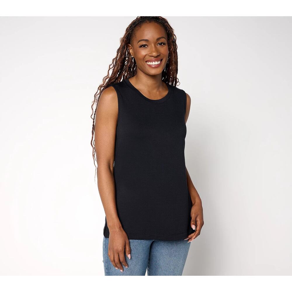 Brandis Dress out Loud Tank Top Womens Large Black Acquitted Knit Casual Basics